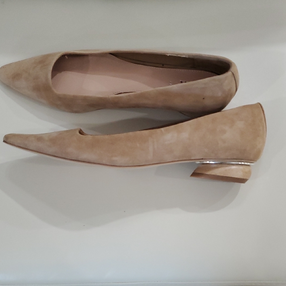 Zara Tan Flats Sleek Minimalist Design Sz 8 - Picture 9 of 14